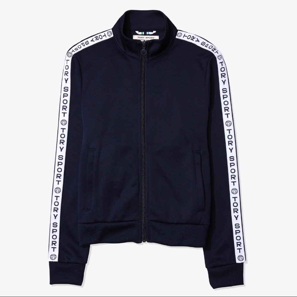 TORY BURCH Navy Banner Track Jacket